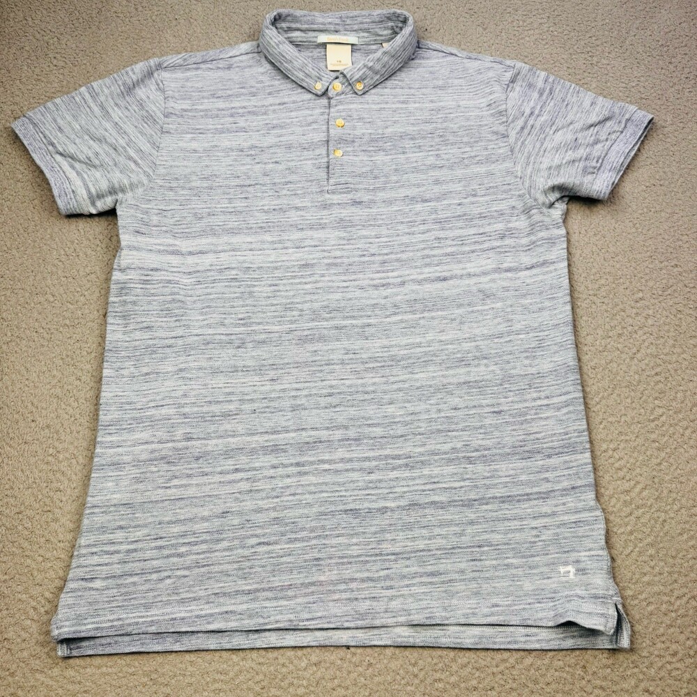SCOTCH & SODA Shirt Mens Large Blue Beach Freak Soft Wash Stretch Polo